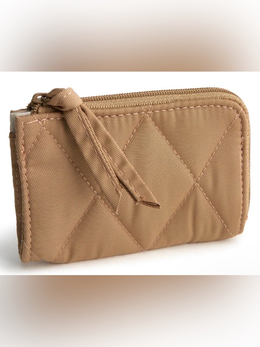 Vera Bradley Quilted Zip Card Pouch Wallet in Tiger’s Eye